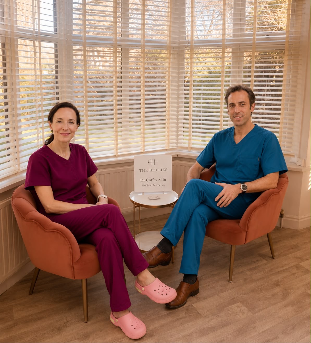 Dr. Charlotte and Dr. Jonathan Coffey at The Hollies clinic